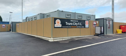 Image of A commercial job done for Truro using Durapost Composite fence panels in URBAN natural with Durapost steel fence posts in olive 