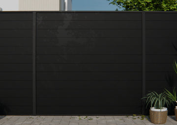 Sleek Aluminium Privacy Panel 1.82m x 0.6m in Sahara Black